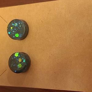 Glittery galaxy themed stud earrings